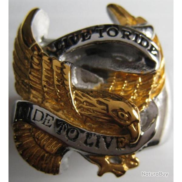 BAGUE ACIER INOX LIVE TO RIDE - Ref.01