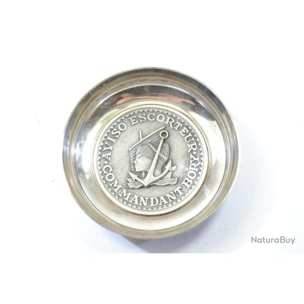 Coupelle m�tal argent�e AVISO ESCORTEUR COMMANDANT BORY AUGIS m�tal argent�