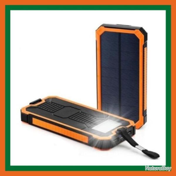 Power bank solaire 10000mAh - Livraison gratuite et rapide