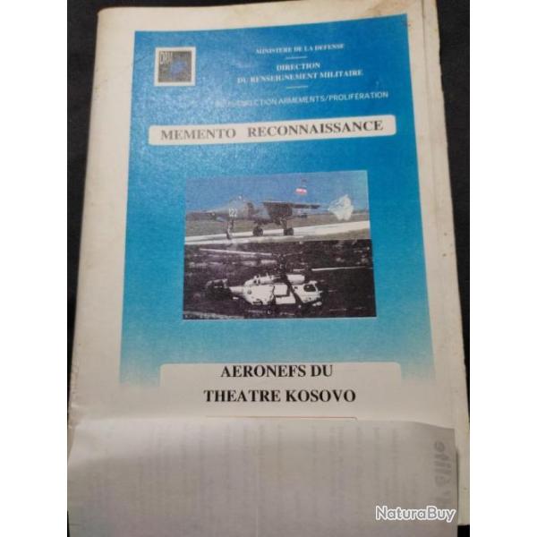M�mento reconnaissance a�ronefs kosovo