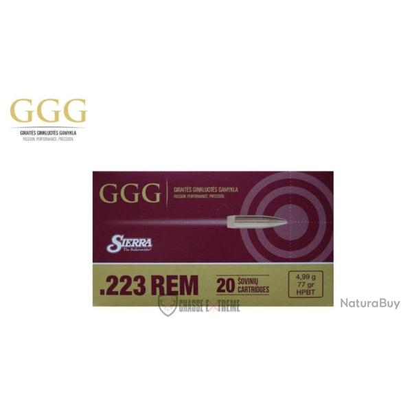20 Munitions GGG cal 223 Rem 77gr HPBT