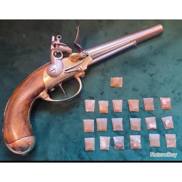 28�! 10 v�ritables silex blonds taill�s � la main de la Meusnes taille standard 3/4 17/21mm