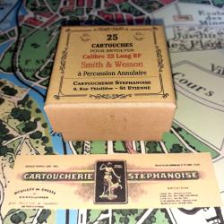 32 Long Rim Fire (Cartouche. St&eacute;phanoise): Reproduction boite munitions (vide) collection CS 9548386
