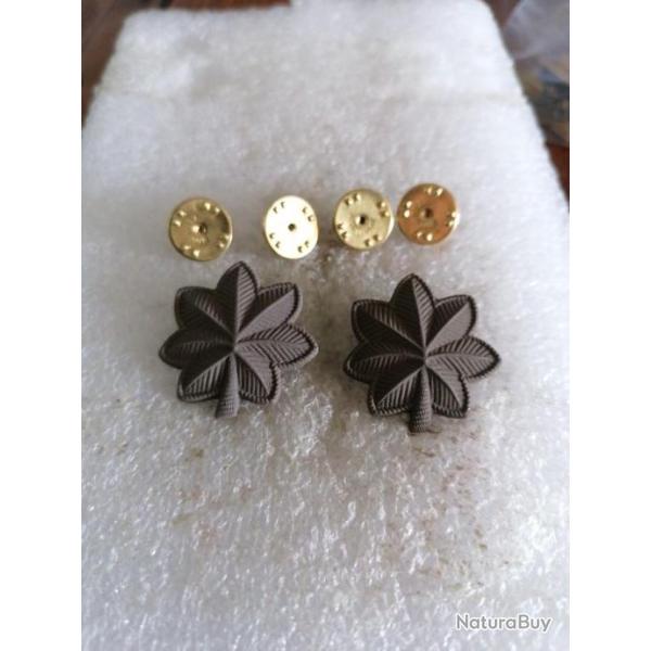 Lot de GRADES OFFICIER arm�e us MAJOR marron ORIGINAL 1