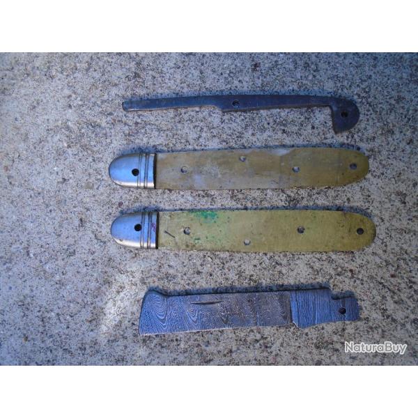 Couteau Greffoir � Assembler Customiser Lame Acier Damas 128 Couches Greffoir