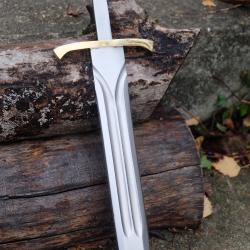 Grosse Lame Dague De Chasse Acier Carbone 1055 Lame A Customiser Le Manche Garde Laiton