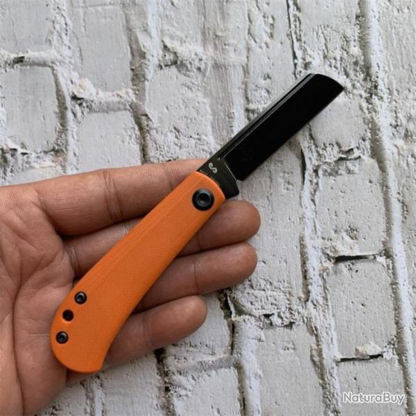 Couteau Kansept Bevy Orange Manche G10 Lame Sheepfoot Acier 154CM Slip Joint KT2026F6