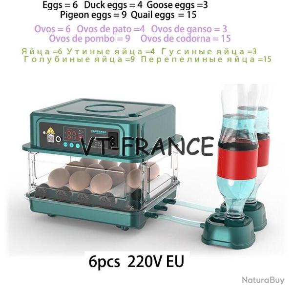 Incubateur Oeuf Automatique Pro, Modele: 6 Oeufs
