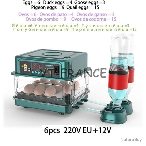 Incubateur Oeuf Automatique Pro -6 Oeufs 220V+12V 20260729082517