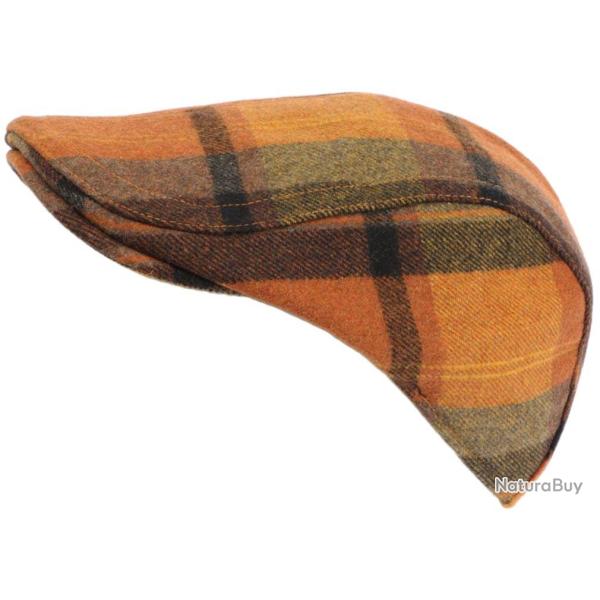 Casquette Plate Orange et Grise en Laine Tradition Mode Anglaise Huky Taille unique Orange