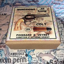 45 Long Colt (Poinsard & Veyret): Reproduction boite munitions (vide) Collection vintage PV 9555808