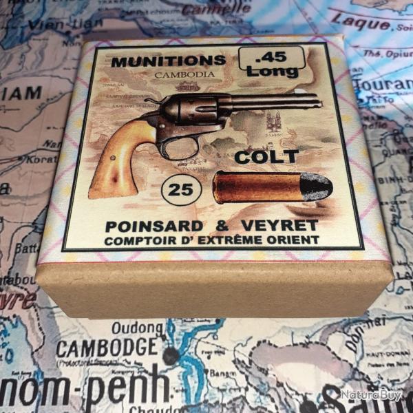 45 Long Colt (Poinsard & Veyret): Reproduction boite munitions (vide) Collection vintage PV 9555808