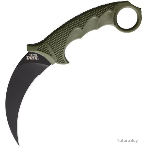 Couteau Cold Steel Tiger Karambit OD Green Lame Acier AUS-8 Black Manche Griv-Ex Etui CS49KSTODBK