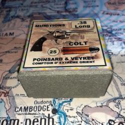 38 Long Colt (Poinsard & Veyret): Reproduction boite munitions (Vide) Collection vintage PV 9556185