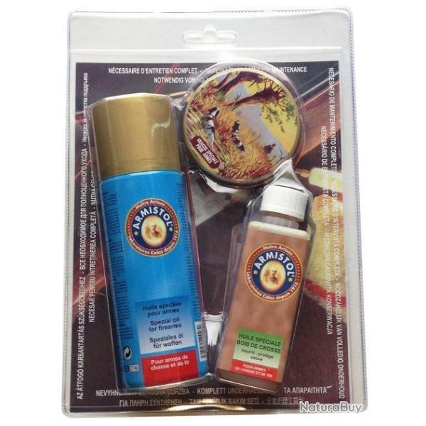 Kit produits d'entretien pour armes ARMISTOL (Huile m�tal,huile bois,graisse)
