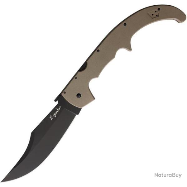 Couteau Cold Steel Espada XL Lame Acier AUS-10 Black Manche Dark Earth G-10 Lockback CS62MGCDEBK