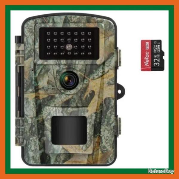 Cam�ra de chasse 28MP + carte sd 32go - Camouflage - Livraison gratuite et rapide