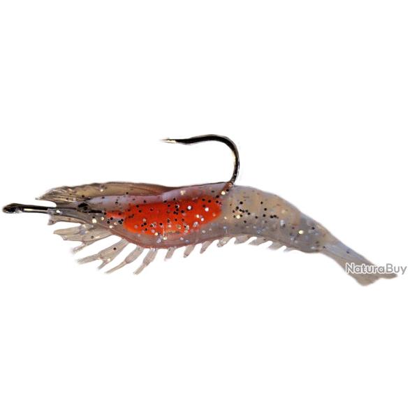 Leurre Glow Shrimp 55mm 3 pi�ces Orange transparant