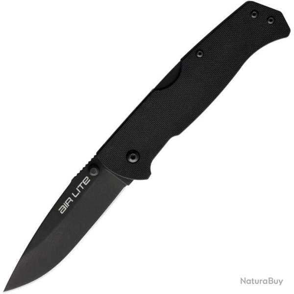 Couteau Cold Steel Air Lite Drop Point Lame Acier AUS-10 Black Manche G10 Lockback Clip CS26WDBKBK -