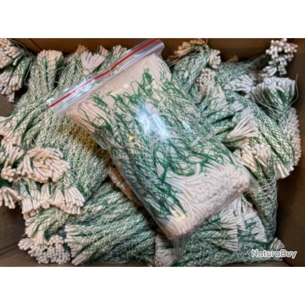 LOT DE 64 MECHES NETARM VERTES CALIBRE 7 - 7,5 - 8 MM