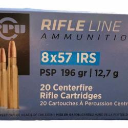 Munitions PARTIZAN calibre 8x57 JRS Softpoint 196gr - 12.7g x20