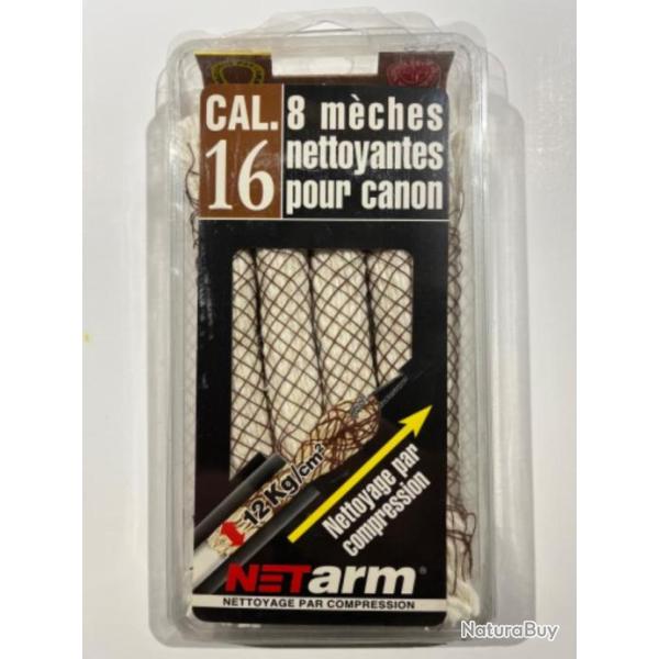 BLISTER DE 8 MECHES NETARM MARRONS CALIBRE 16