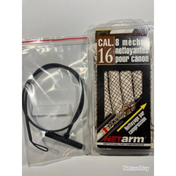 BAGUETTE 100 CM + BLISTER DE 8 MECHES NETARM MARRONS CALIBRE 16