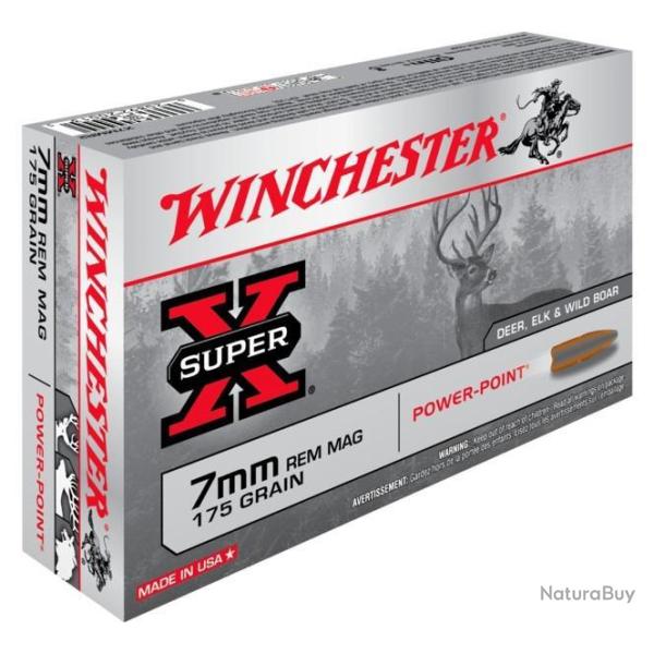 Munitions WINCHESTER cal.7mm rem mag power point 175gr par 60