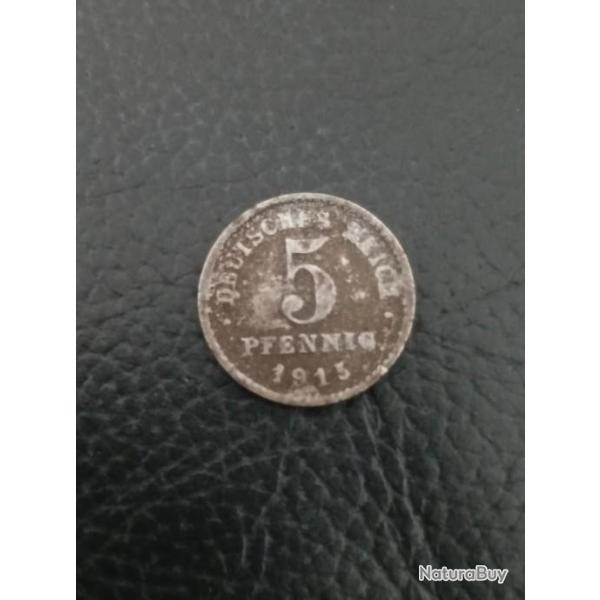 Pi�ces allemagne empire 5 pfennig 1915 E muldenhutten