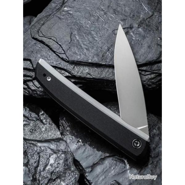 Couteau CIVIVI Savant Black Manche G-10 Lame Acier 14C28N IKBS Framelock Clip CIVC20063B2