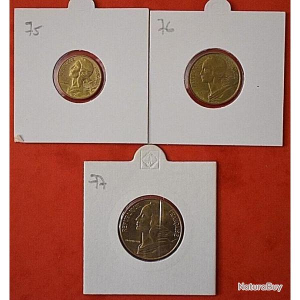 Lot des 5, 10 & 20 centimes Marianne