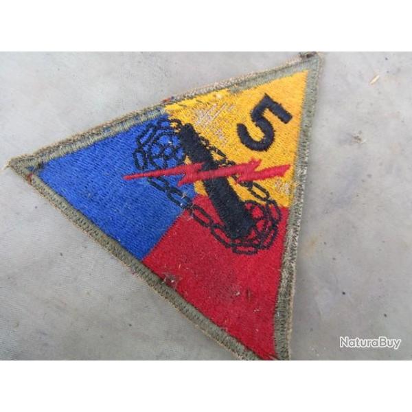 patch 5� division blind�e ww2 US insigne deuxi�me guerre am�ricain grade GI d�barquement Europe