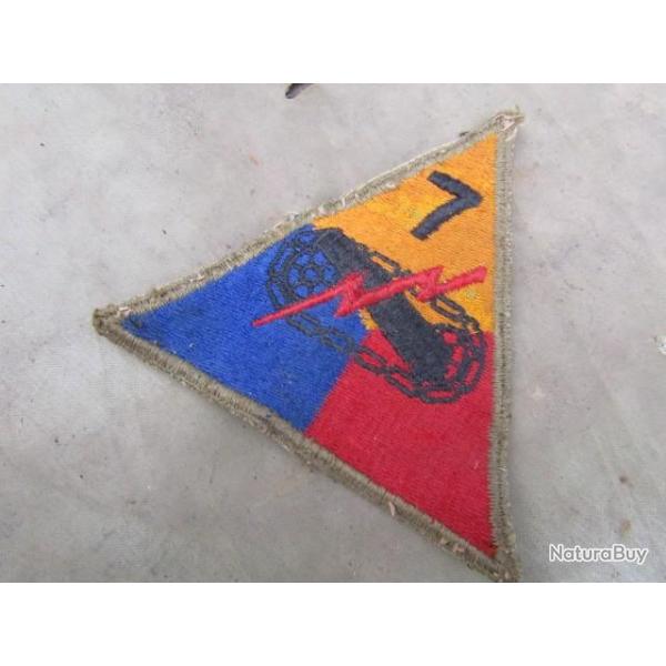 patch 7� division blind�e ww2 US insigne deuxi�me guerre am�ricain grade GI d�barquement Europe