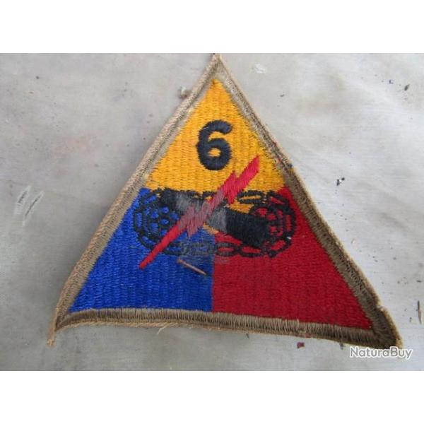 patch 6 division blind�e ww2 US insigne deuxi�me guerre am�ricain GI d�barquement Europe