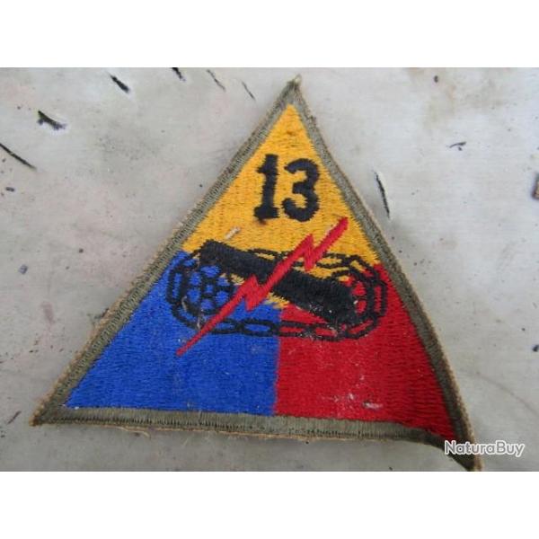 patch 13 � division blind�e ww2 US insigne deuxi�me guerre am�ricain GI d�barquement Europe