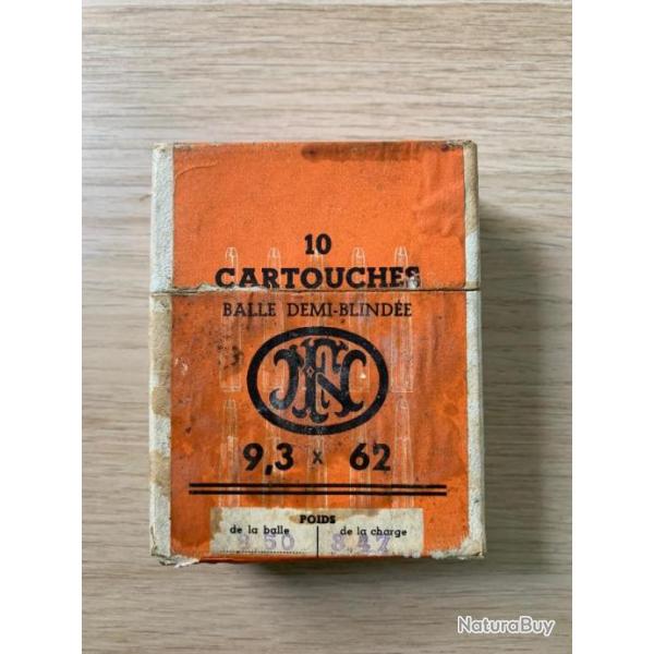 Lot de 2 Boites de Munition de collection FN Herstal - 9,3x62 Mauser