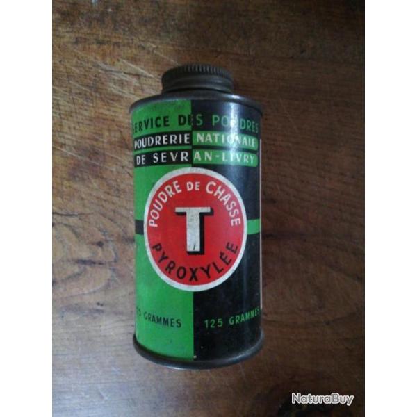 Boite mtal poudre de chasse ancienne