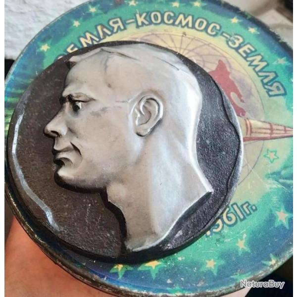 M�DAILLE COMM�MORATIVE D�DICAC�E YURI GAGARINE 1961 ESPACE COSMOS URSS CCCP