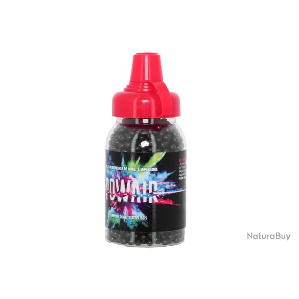 Bouteille de 1500 billes d'acier noires 4.5mm BBs Powair