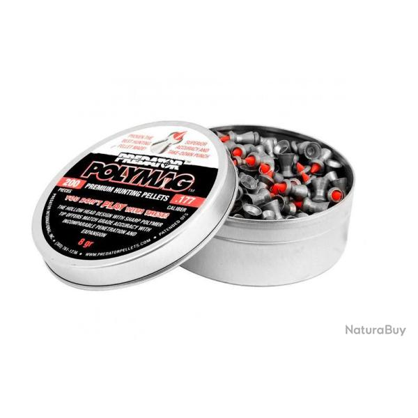 200 Plombs Predator � t�te pointue 4.5mm Polymag
