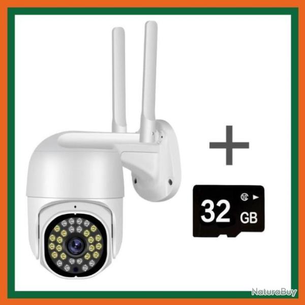 Cam�ra IP  Wifi HD 355� - Etanche - Ext�rieure - Carte SD 32go - Livraison gratuite et rapide