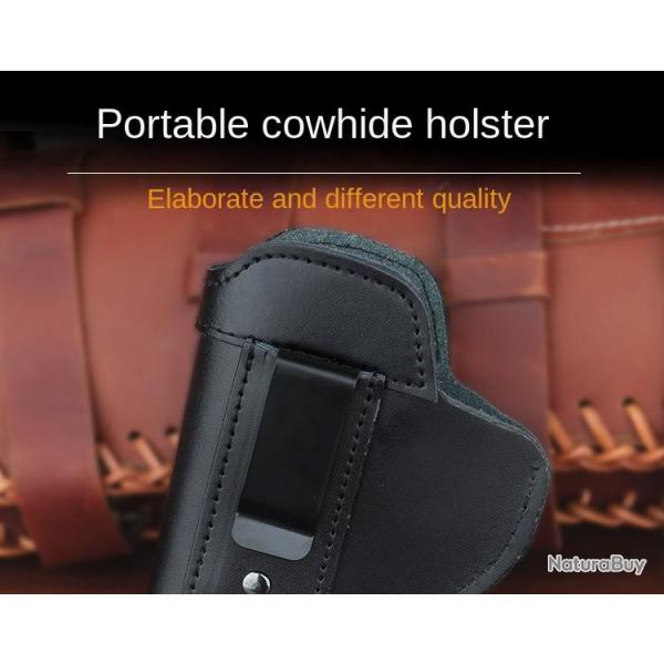 tui pour pistolet en cuir vritable - Droitier