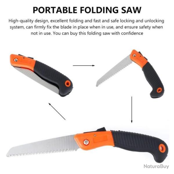 Scie Pliante Portable Lame 150mm Coupe Branche Jardin en acier 65 Camping Randonn�e Chasse