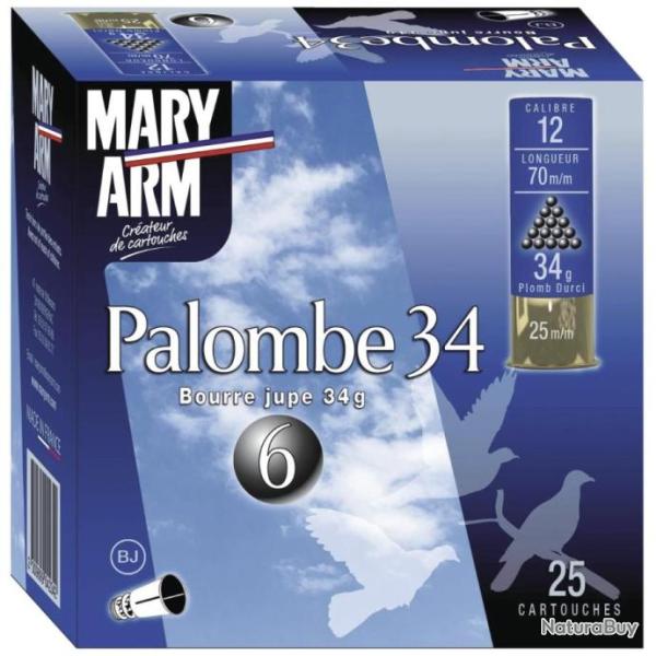 Cartouches MARY ARM Palombes 34 grammes Num�ro 4