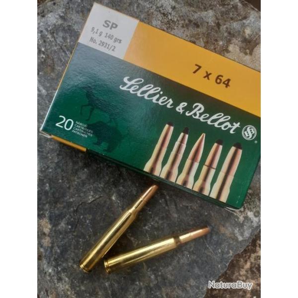 Boite de  7x64 Sellier Bellot 139 grains.