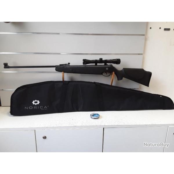 MARIUS8326 PACK CARABINE � PLOMBS NORICA DRAGON CAL4,5 19,9J + LUNETTE 4X32 + FOURREAU + PLOMBS NEUF