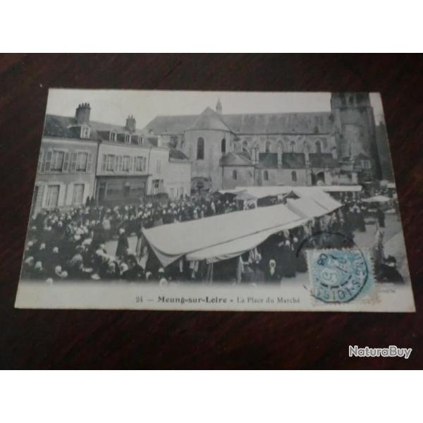 CP  dpt  45 MEUNG SUR LOIRE LA PLACE DU MARCH�