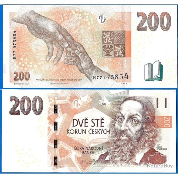 Republique Tcheque 200 Couronnes 2018 NEUF Billet Korun Tchequie Couronne