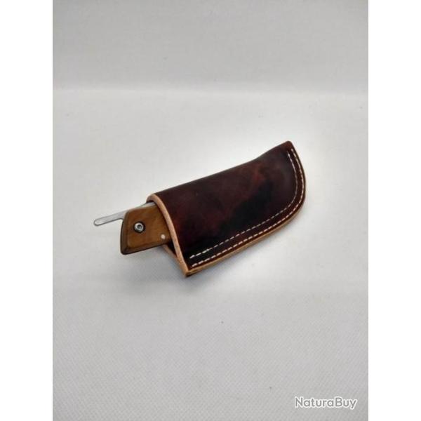 Etuis cuir pour couteau pliant marron