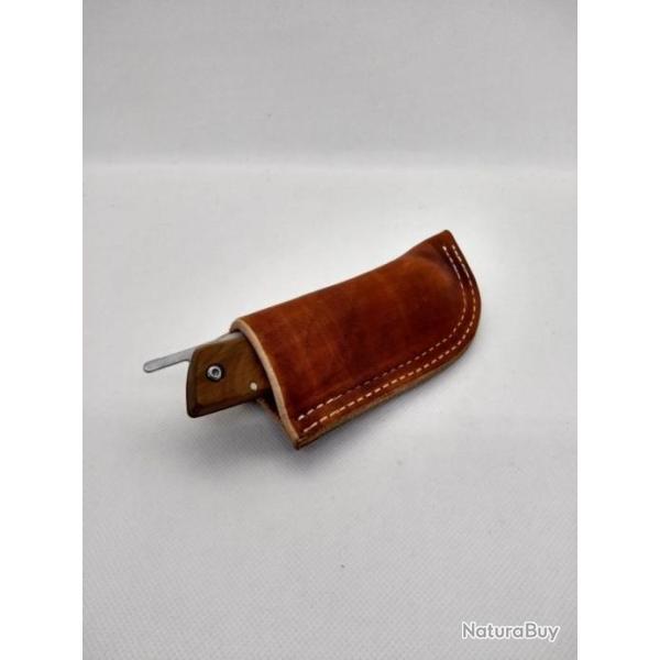 Etuis cuir pour couteau pliant fauve